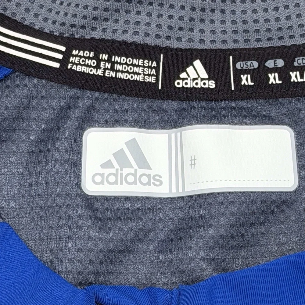 Adidas Climalite 1/4 Zip Pullover Men's XL Blue Short‎ Sleeve Golf Shirt  F Logo